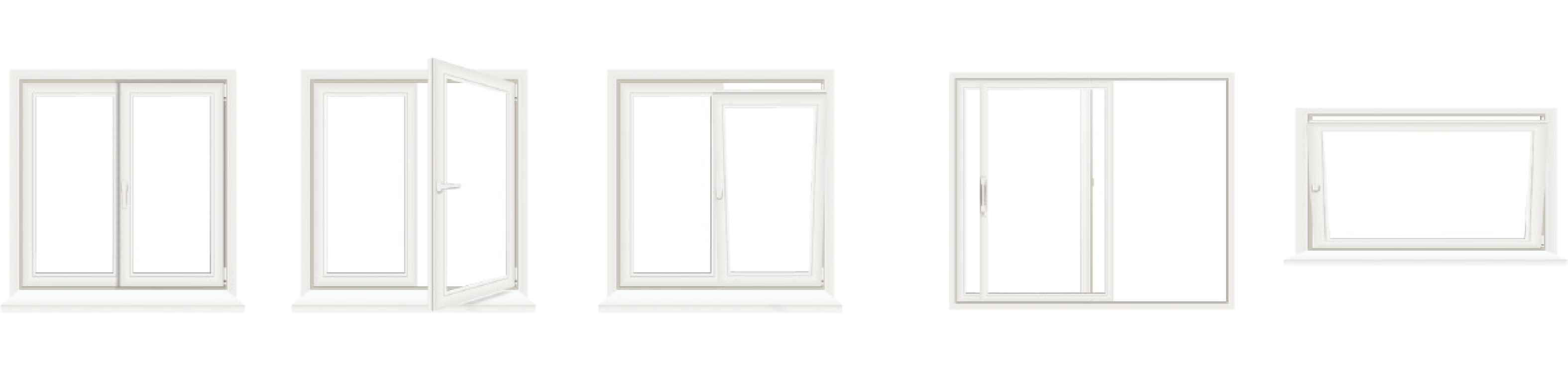 Différentes formes et modèles de fenêtres