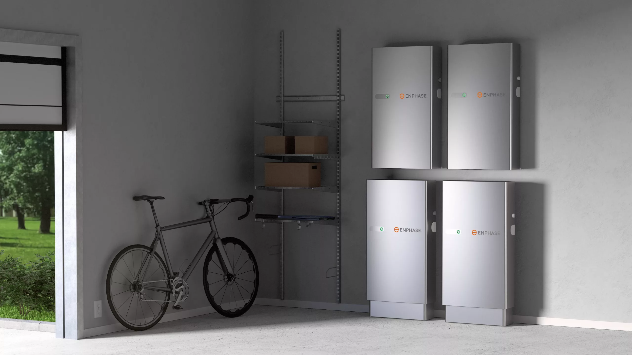 Batteries de stockage photovoltaïque installées dans une garage
