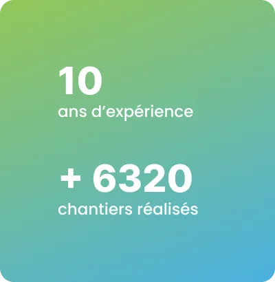 Chiffres clés : 10 ans d'expérience et plus de 6320 chantiers de rénovation réalisés.