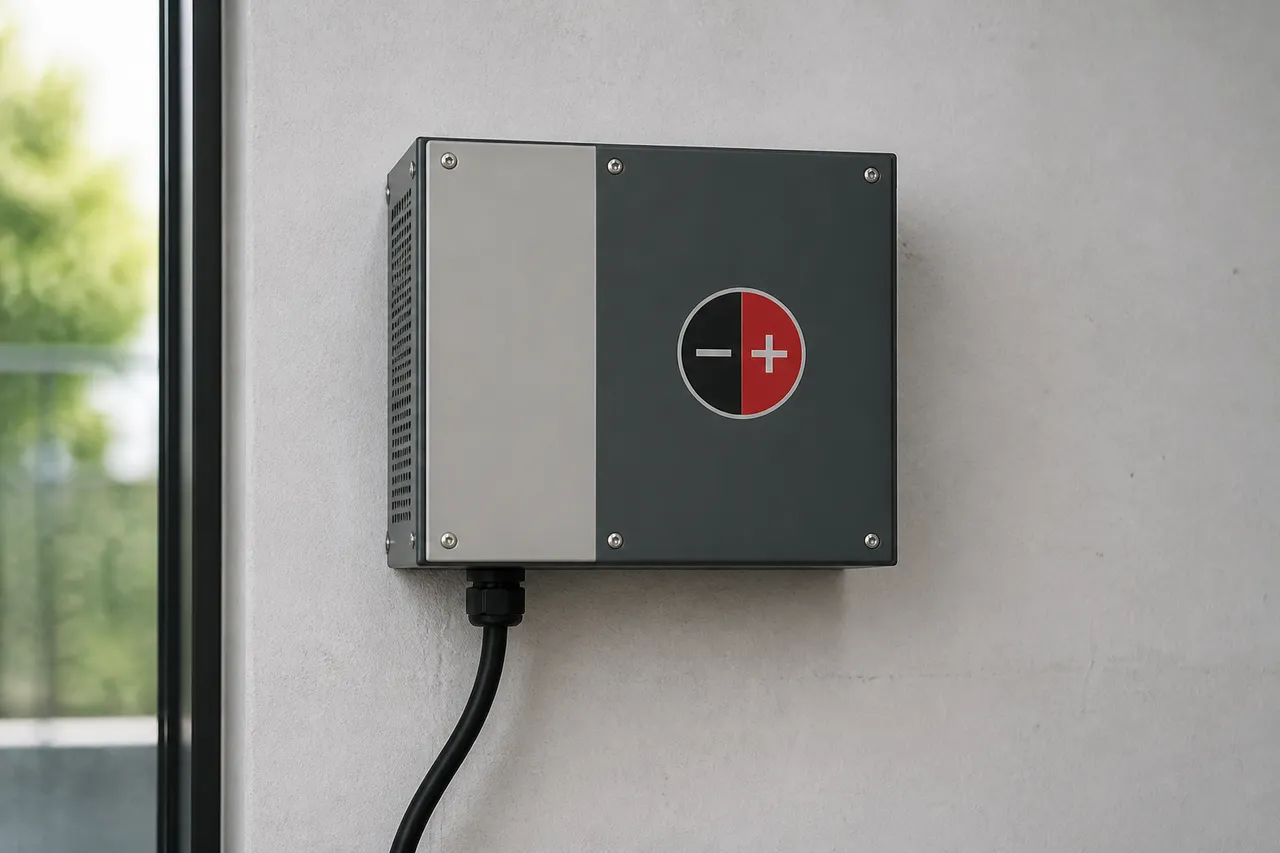 Boîtier d'inverseur de polarité électromagnétique branché sur un mur humide