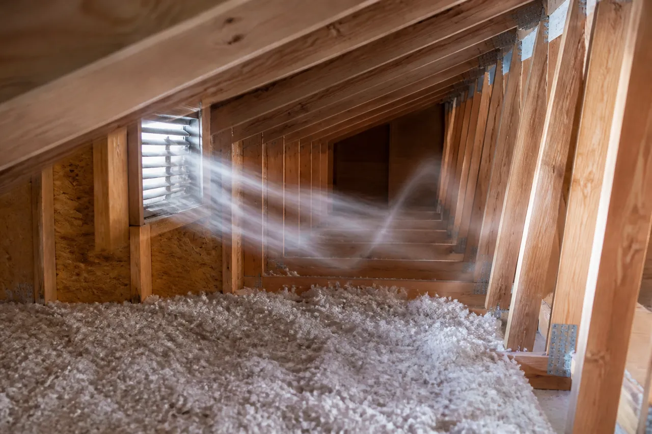 Flux d'air dans les combles perdus sous toiture