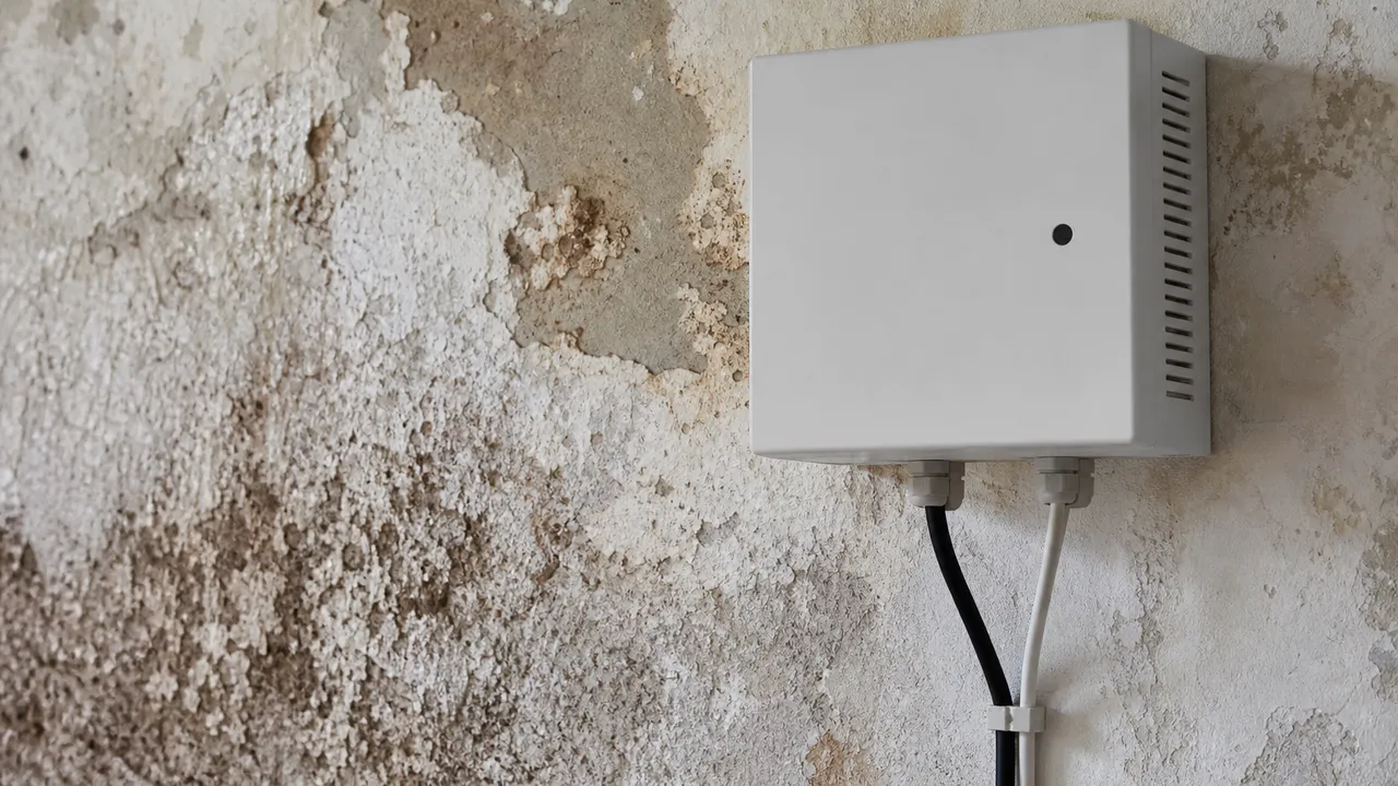 Boîtier d'inverseur de polarité électromagnétique près d'un mur humide