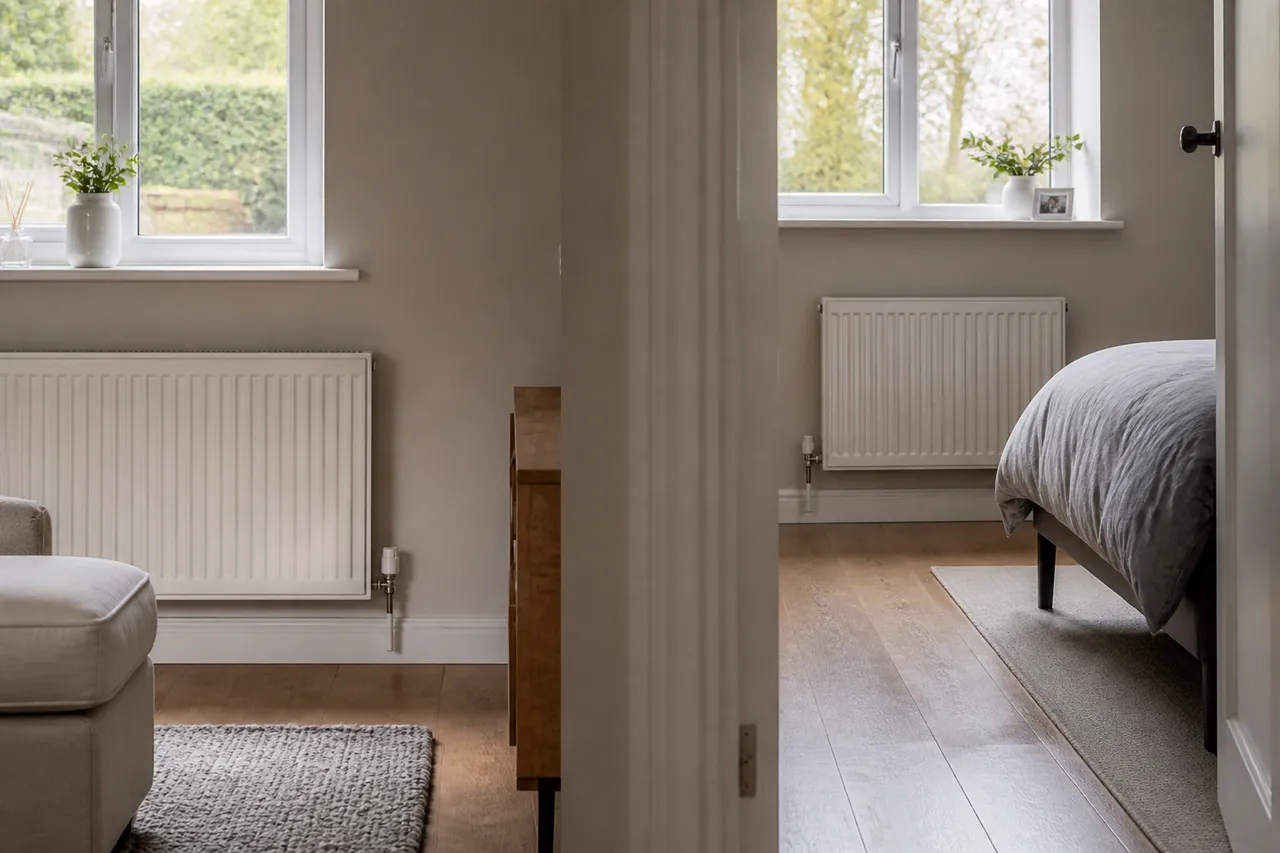Inertie sèche au salon et fluide dans la chambre